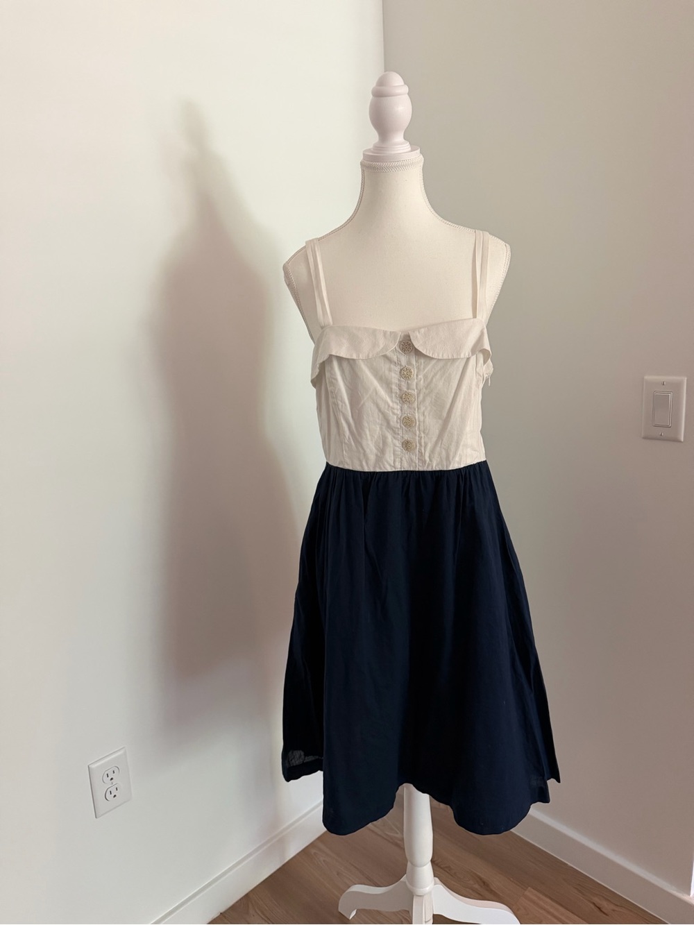 Maeve White and Navy Girls'‎ Two-Tone Sundress size 10/L